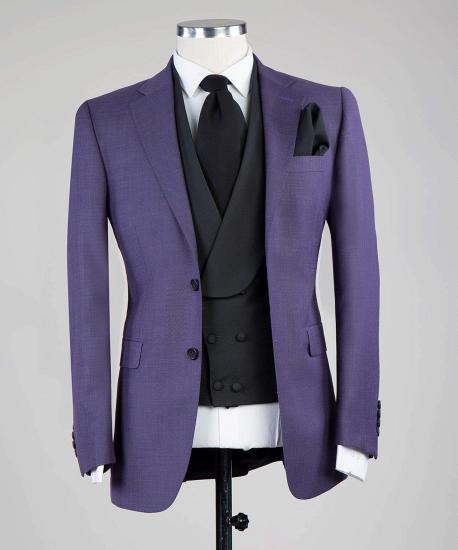 Latest Design Notched Lapel Three Piece Tailored Men Suit_2