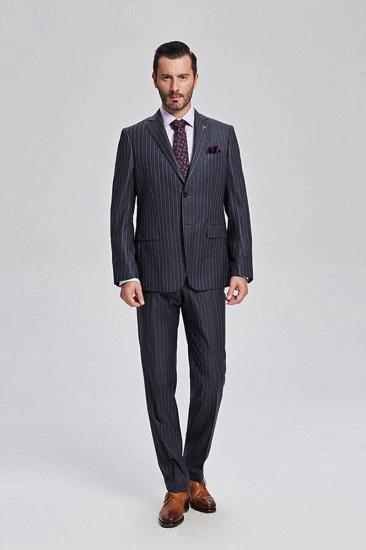 Gustavo Grey Stripe Stylish Black Mens Suit