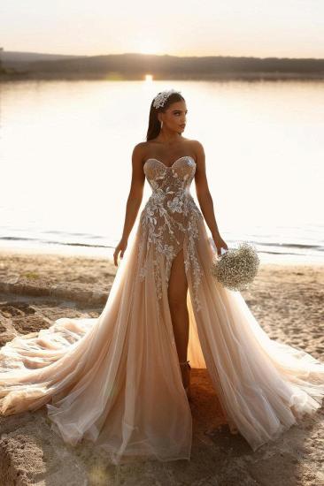 Elegant Wedding Dresses A Line Glitter | Wedding dresses with lace_1