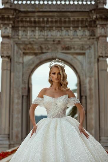 Gorgeous A-Line Princess Wedding Dress | Glittering Sleeveless Wedding Dress_2