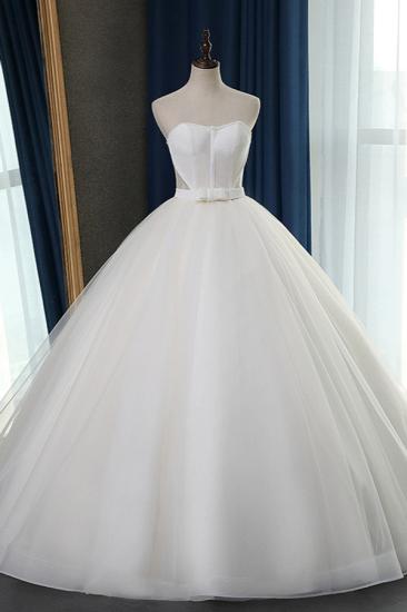 Bradyonlinewholesale Sexy Strapless Sweetheart Wedding Dress Ball Gown Sleeveless White Tulle Bridal Gowns On Sale