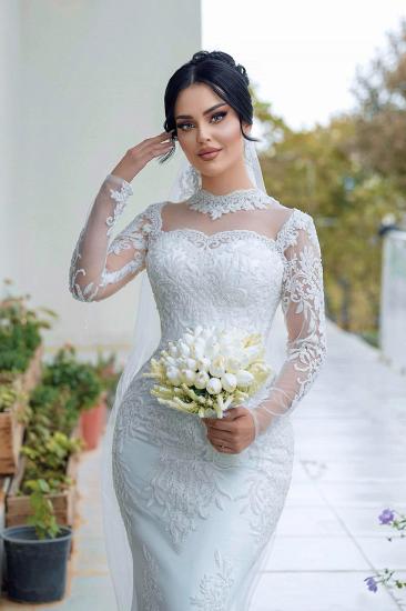 Vintage Wedding Dresses Mermaid Style With Sleeves Lace Wedding Dresses_4