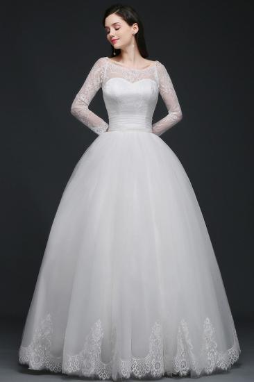 AZARIA | Princess Scoop Tulle White Wedding Dress With Lace