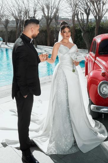 Designer Wedding Dresses Mermaid Style with Lace Satin Bridal Gowns_13