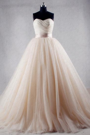 Bradyonlinewholesale Ball Gown Strapless Sweetheart Tulle Wedding Dress Sweetheart Sleeveless Ruffles Bridal Gowns Online