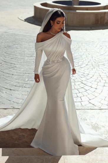 Designer wedding dresses with sleeves | A line wedding dresses cheap_3
