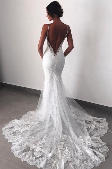 Backless Wedding Dresses Lace Mermaid | Sexy Spaghetti Straps Bride Dress_2