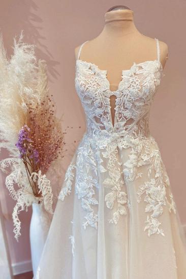 Simple Designer Wedding Dresses A Line Lace_2