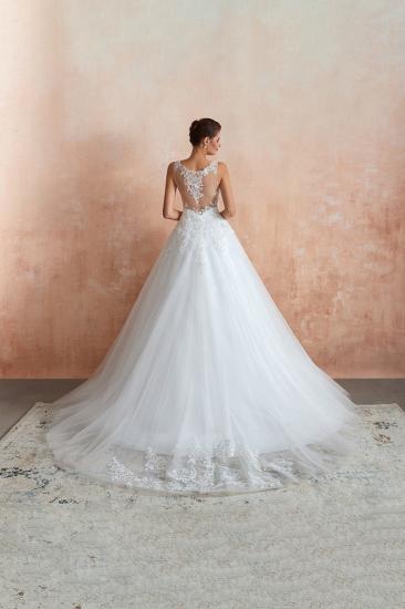 Carly | Sexy Pluging V-neck Ball Gown Wedding Dress with Chapel Train, Affordable Bridal Gowns with see-through Lace Back_6