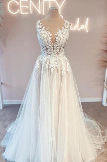 Gorgeous lace wedding dresses | A line wedding dresses cheap_1