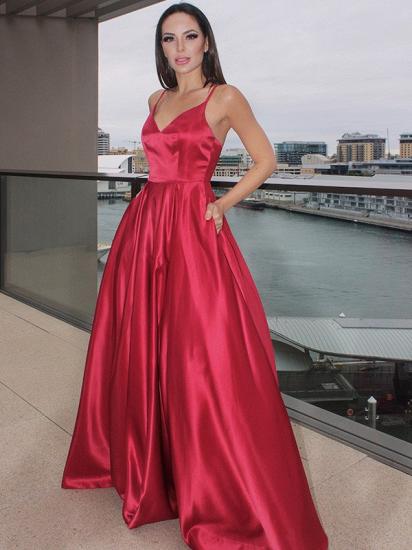 Luxury ball gown Red sweetheart a-line prom dress_7