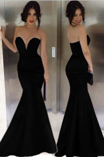 Black Mermaid Sexy Long Evening Dresses Deep V Neck Floor Length Custom Made Prom Gowns CJ0159