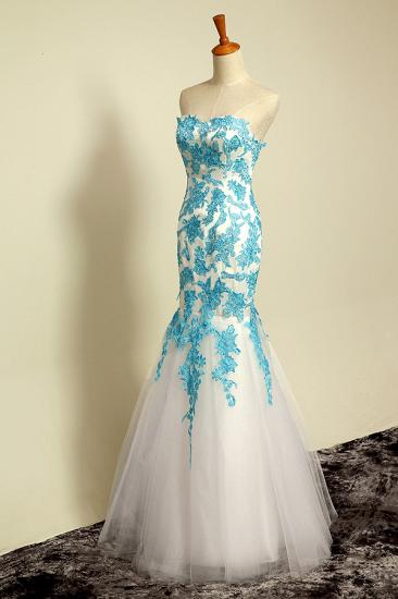Sweetheart Applique Sexy Evening Dresses Sleeveless Lace-Up Mermaid Elegant Prom Gowns_3