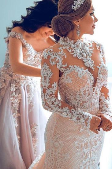 Luxury Sweetheart Lace Tulle Mermaid Spring Wedding Dress_2