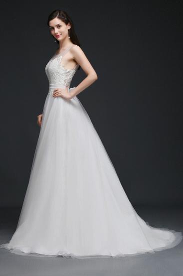BAILEE | A-line Scoop Tulle Elegant Wedding Dress With Lace_4