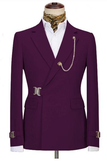 Zachary Dark Purple Chic Notched Lapel Mens Business Suit