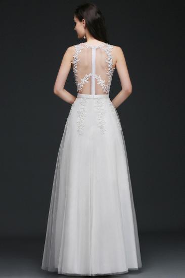 AMARI | A-Line Jewel Floor Length Tulle Wedding Dresses with Lace_2