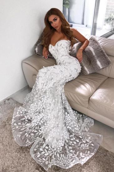 Gorgeous Mermaid Sweetheart Appliques Wedding Dresses_1