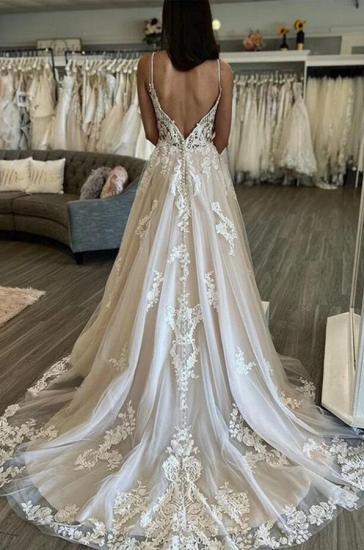 Elegant Wedding Dress V Neckline | Wedding dresses A line lace_2