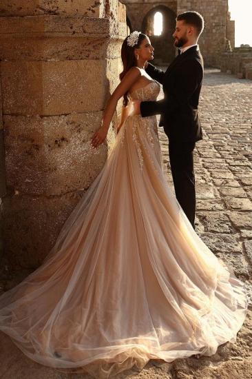 Elegant Wedding Dresses A Line Glitter | Wedding dresses with lace_4