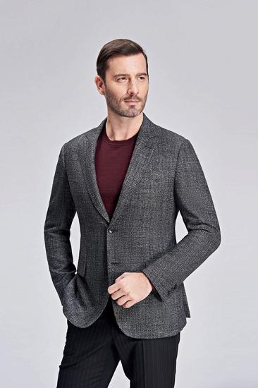 Mens Classic Grey Blazer Casual Business Jacket_3
