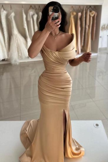Simple Evening Dresses Long Gold Prom Dresses Ball Gowns Cheap_2