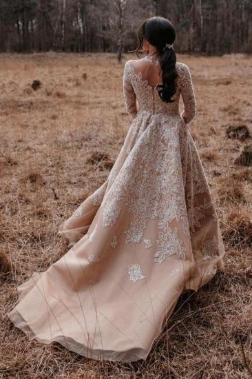 wedding dresses with sleeves | Wedding dresses A line lace_4