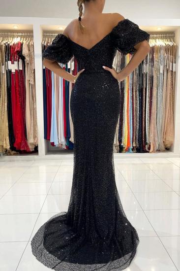 Black Sleeve Long Sequin Evening Dress | Cheap Prom Dresses_2
