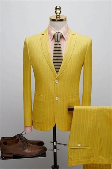 Yellow Slim Fit Two Button Prom Suit | Prom Mens Suit Business Casual 2 Piece