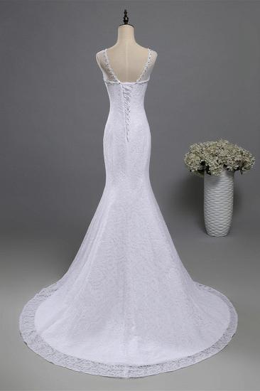 Bradyonlinewholesale Gorgeous Jewel Lace Mermaid Wedding Dress Sleeveless Appliques Bridal Gowns with Rhinestones_2