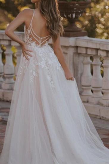 Elegant wedding dresses with lace | A line wedding dresses cheap_2