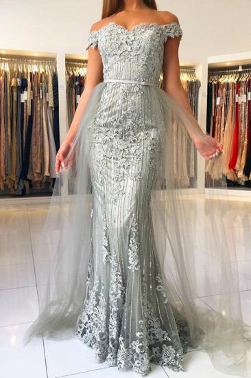 Elegant Princess Tulle Off-the-shoulder Lace Mermaid Prom Dresses_1