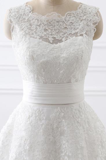 Sheath Scoop Lace Wedding Dresses with Detachable Skirt_4