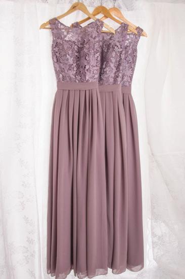 A-line Long Chiffon Lace Custom Bridesmaid Dress Affordable Elegant Formal Plus Size Wedding Party Dresses_1