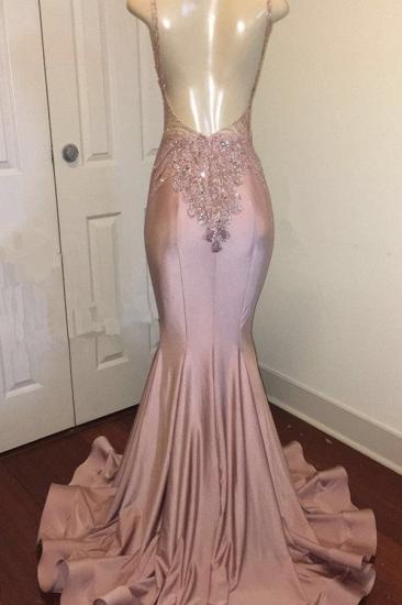 Spaghetti Straps Sparkling Beads Prom Dresses | Pink Sequins Sexy Backless Evening Gown_3
