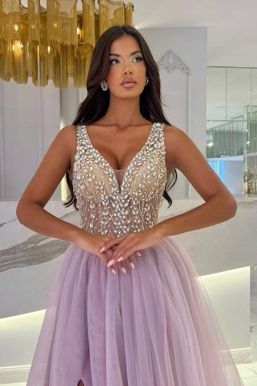 Sexy Evening Dress Long V Neck Ball Gowns Prom Dresses with Glitter_2