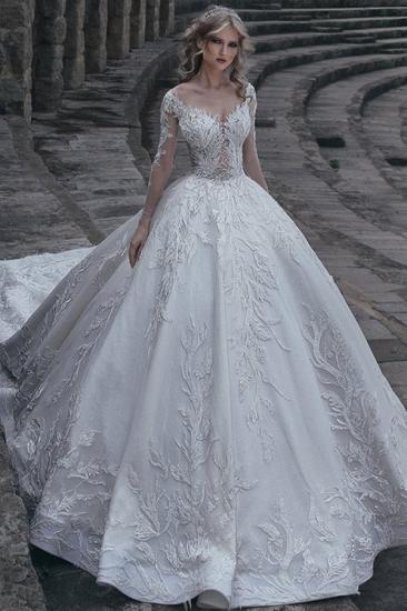 Elegant Long Sleeve Wedding Dresses Online | Appliques Lace Wedding Gowns_1