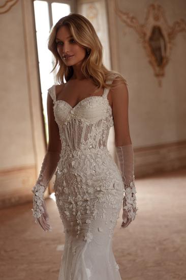 Beautiful Wedding Dresses Lace Mermaid Style Wedding Dresses Glitter_2