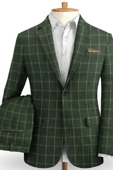 Luxury Green Two Piece Mens Suit | Latest Mens Linen Prom Evening Dress_2