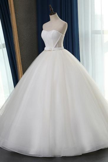 Bradyonlinewholesale Sexy Strapless Sweetheart Wedding Dress Ball Gown Sleeveless White Tulle Bridal Gowns On Sale_4