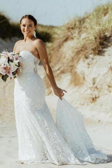 Stylish Sweetheart Floral Lace Mermaid Wedding Dresses for Women