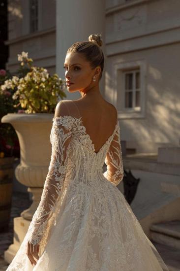 Elegant Wedding Dresses With Sleeves | Wedding dresses A line lace_3