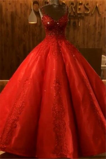 Spaghetti Straps Puffy Tulle  Beads Appliques Evening Dresses | Sleeveless Cheap Quinceanera Dresses_1