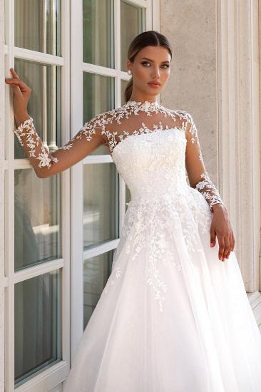 Beautiful Wedding Dresses with Sleeves Tulle Wedding Dresses A Line