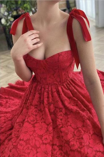 Sleeveless Square Neck Sweetheart Daily Casual Dress Red Anke Length Formal Dress_2