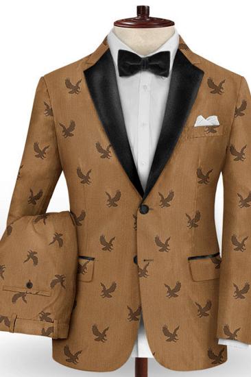 Brown Two Piece Prom Suit Online | Custom Notched Lapel Mens Blazer_2