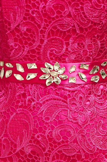 Rose Lace Floor Length Prom Gowns Elegant Zipper Crystal Evening Dresses_2