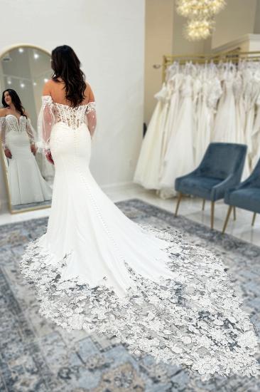 Designer Wedding Dresses with Sleeves Bridal Gowns Mermaid Lace_2