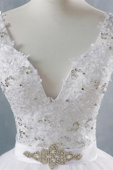 Bradyonlinewholesale Chic Starps V-Neck Beadings Tulle Wedding Dress Sleeveless Appliques Bridal Gowns with Rhinestones_5