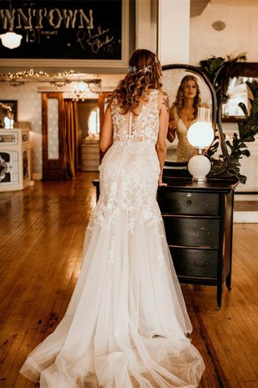Elegant Wedding Dresses V Neckline | Wedding dresses mermaid lace_2